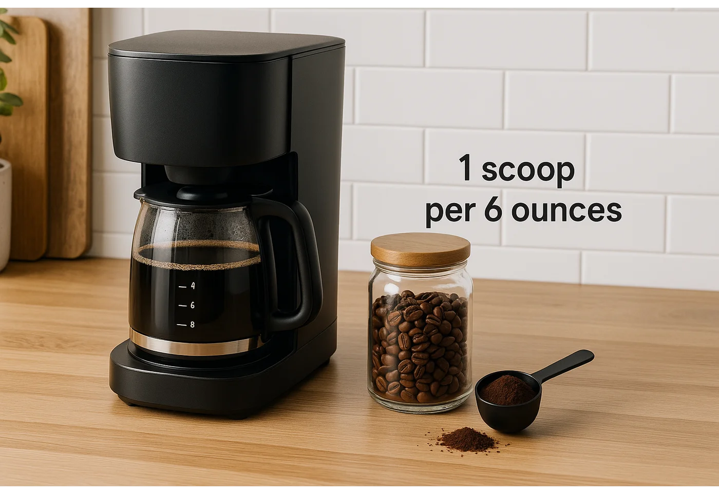 Find the perfect coffee-to-water ratio for your drip coffee maker. Use the ideal scoop size for the perfect brew strength, brewed just to your taste!