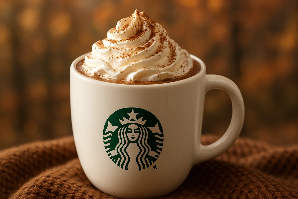 Starbucks Hot Chocolate, a rich, comforting, caffeine-free drink topped with whipped cream, perfect for cozy moments.