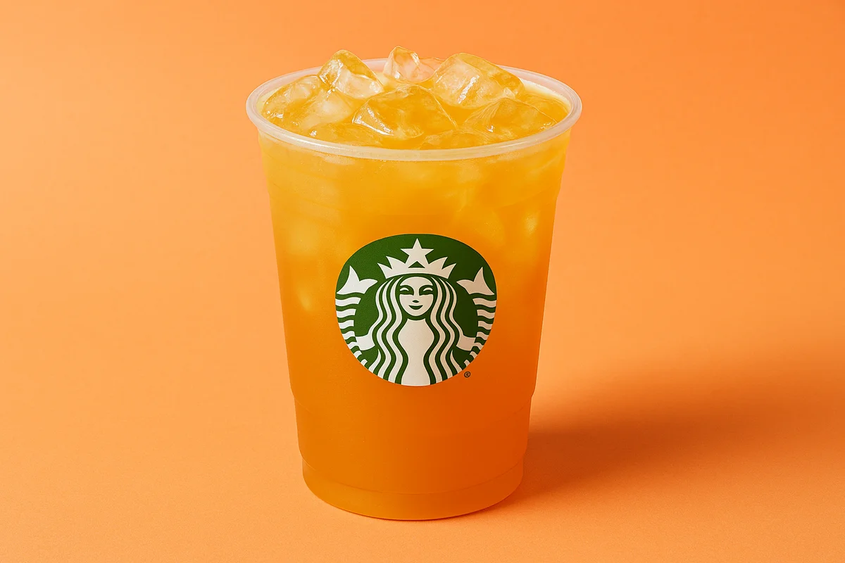 Starbucks Peach Lemonade, a fruity and refreshing mix of lemonade and peach juice, offering a sweet and caffeine-free option.