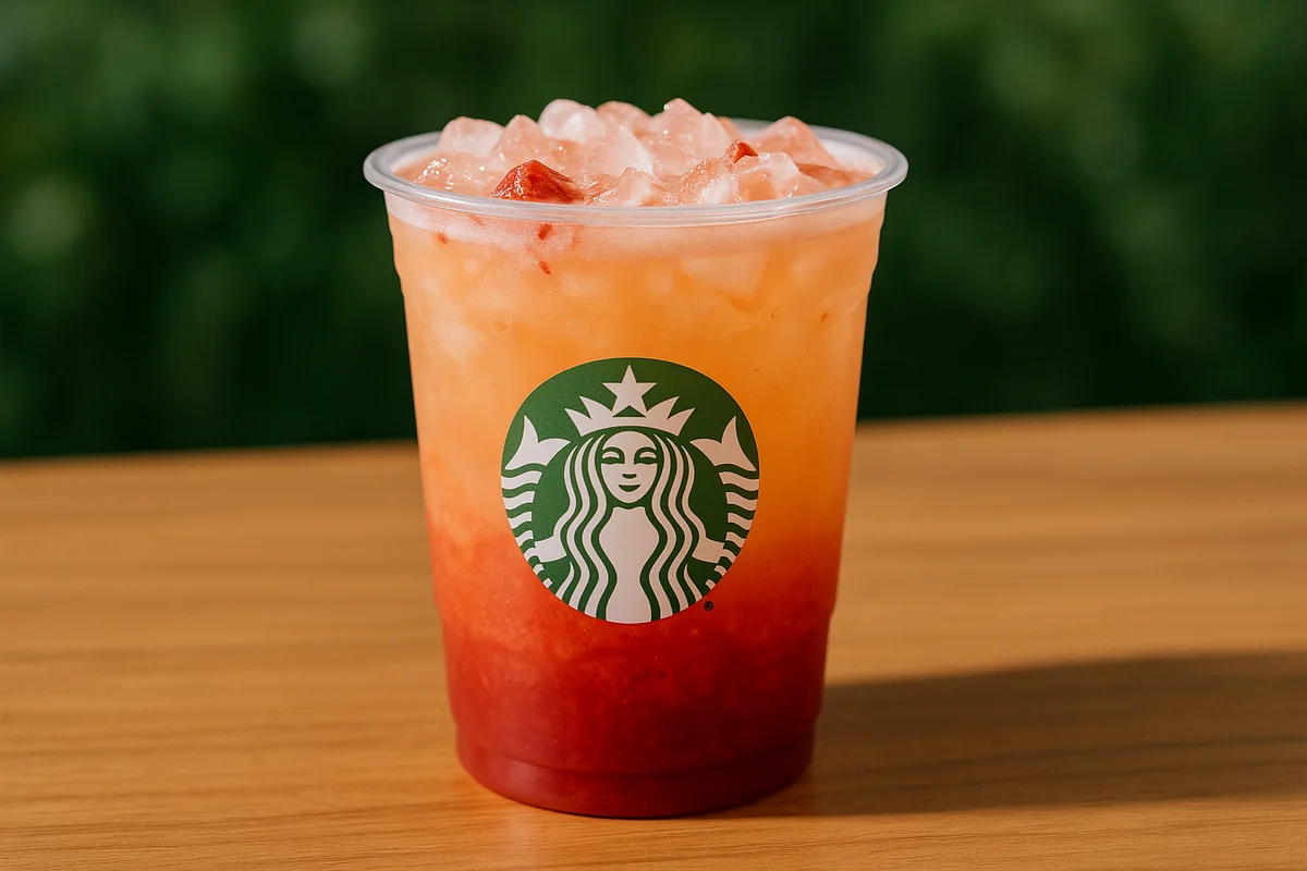 Starbucks Strawberry Lemonade, a twist on classic lemonade with strawberry puree for a sweet and tart, caffeine-free refreshment.