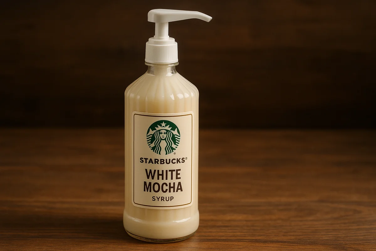 White mocha syrup, a sneaky source of caffeine in drinks like White Hot Chocolate at Starbucks.