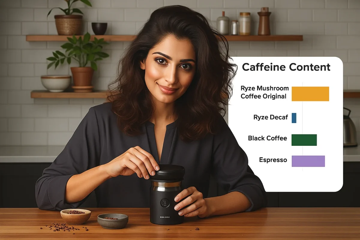 Caffeine content comparison: Ryze Mushroom Coffee vs Traditional Coffee - Detailed breakdown of caffeine levels in Ryze Original and Decaf. Does Ryze Mushroom Coffee Have Caffeine