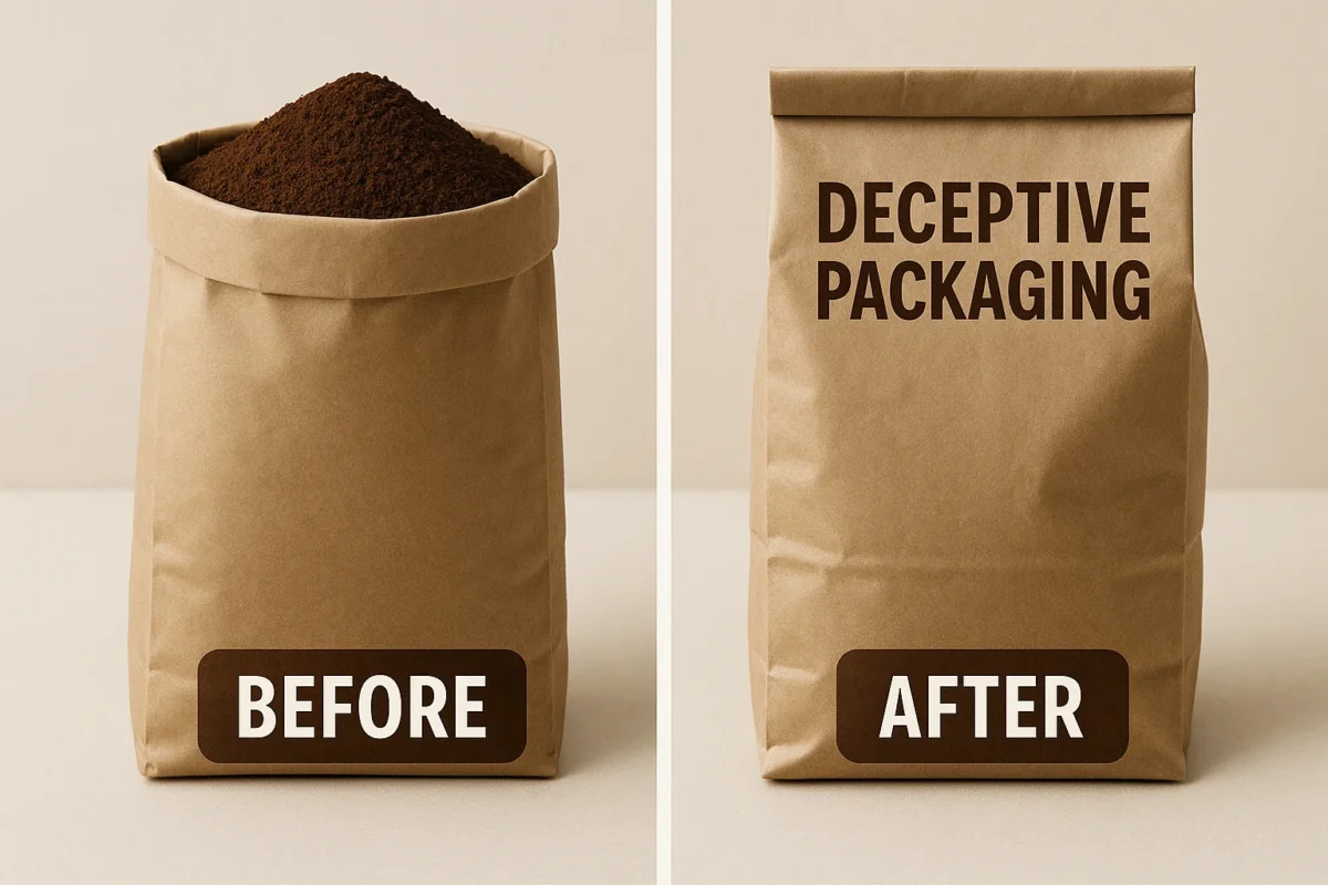 Misleading Family Dollar Ground Coffee Packaging with Slack-Fill. Consumer Rights and Settlement Information.